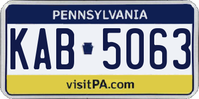 PA license plate KAB5063