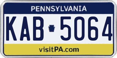 PA license plate KAB5064