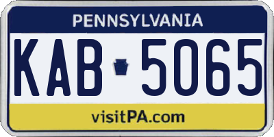 PA license plate KAB5065