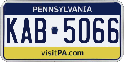 PA license plate KAB5066