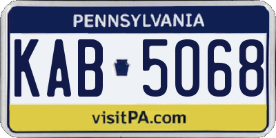 PA license plate KAB5068
