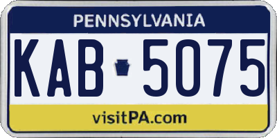 PA license plate KAB5075