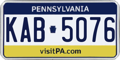 PA license plate KAB5076