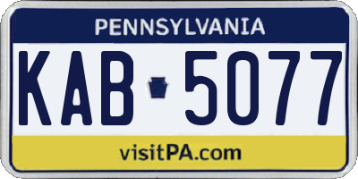 PA license plate KAB5077