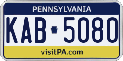 PA license plate KAB5080
