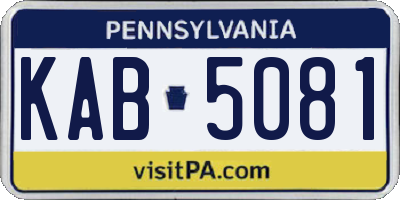 PA license plate KAB5081