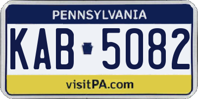 PA license plate KAB5082