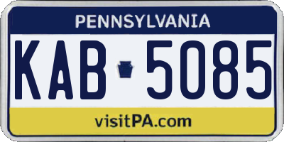 PA license plate KAB5085