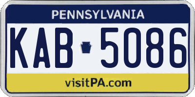 PA license plate KAB5086