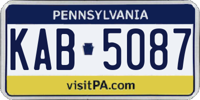 PA license plate KAB5087