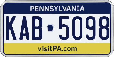 PA license plate KAB5098