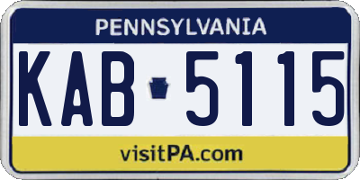 PA license plate KAB5115