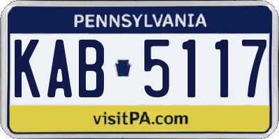 PA license plate KAB5117