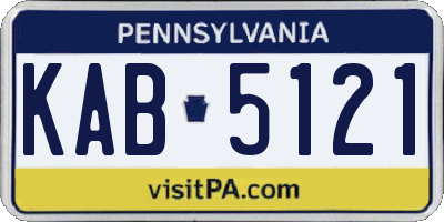 PA license plate KAB5121