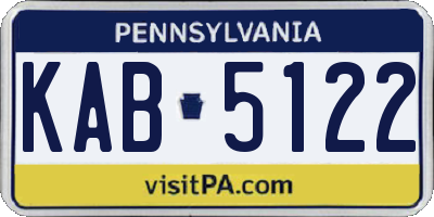 PA license plate KAB5122