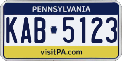 PA license plate KAB5123