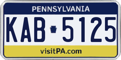 PA license plate KAB5125