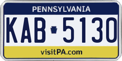 PA license plate KAB5130