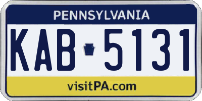PA license plate KAB5131