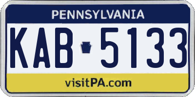 PA license plate KAB5133