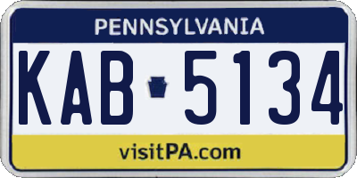 PA license plate KAB5134