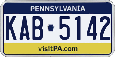 PA license plate KAB5142