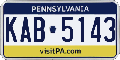 PA license plate KAB5143