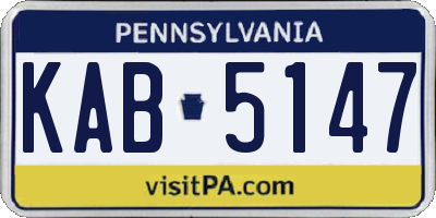 PA license plate KAB5147