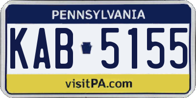 PA license plate KAB5155