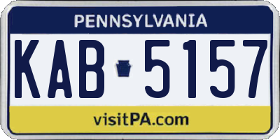 PA license plate KAB5157