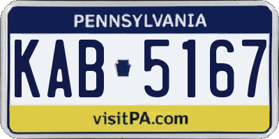PA license plate KAB5167