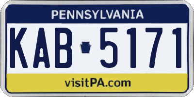 PA license plate KAB5171