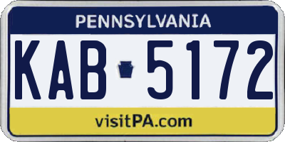 PA license plate KAB5172