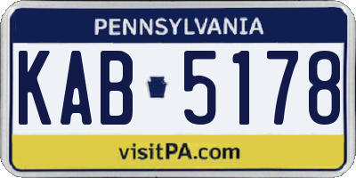 PA license plate KAB5178
