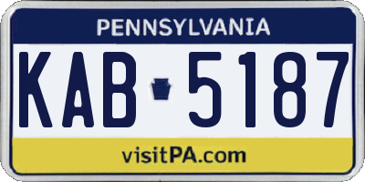 PA license plate KAB5187