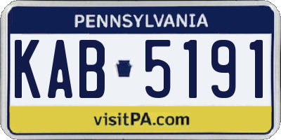 PA license plate KAB5191