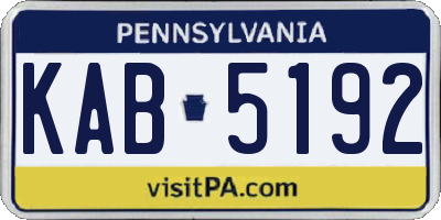 PA license plate KAB5192