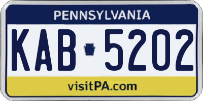 PA license plate KAB5202