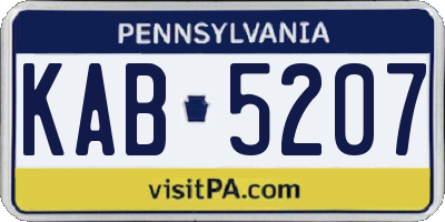 PA license plate KAB5207