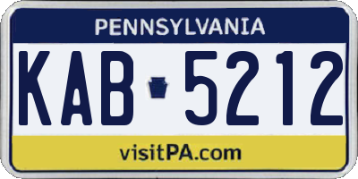 PA license plate KAB5212
