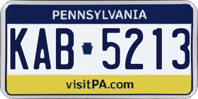 PA license plate KAB5213