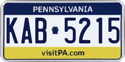 PA license plate KAB5215