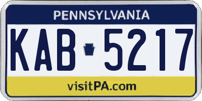 PA license plate KAB5217