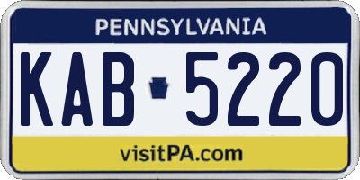 PA license plate KAB5220
