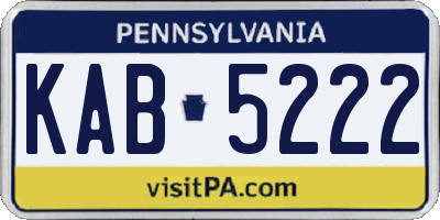 PA license plate KAB5222