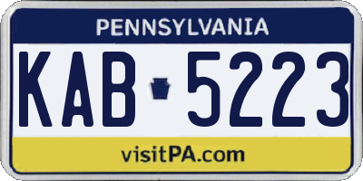 PA license plate KAB5223
