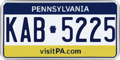 PA license plate KAB5225