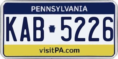 PA license plate KAB5226