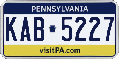 PA license plate KAB5227
