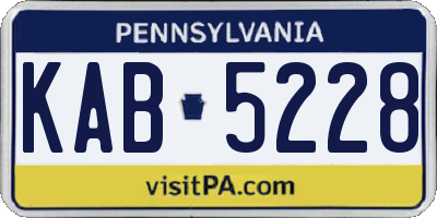 PA license plate KAB5228